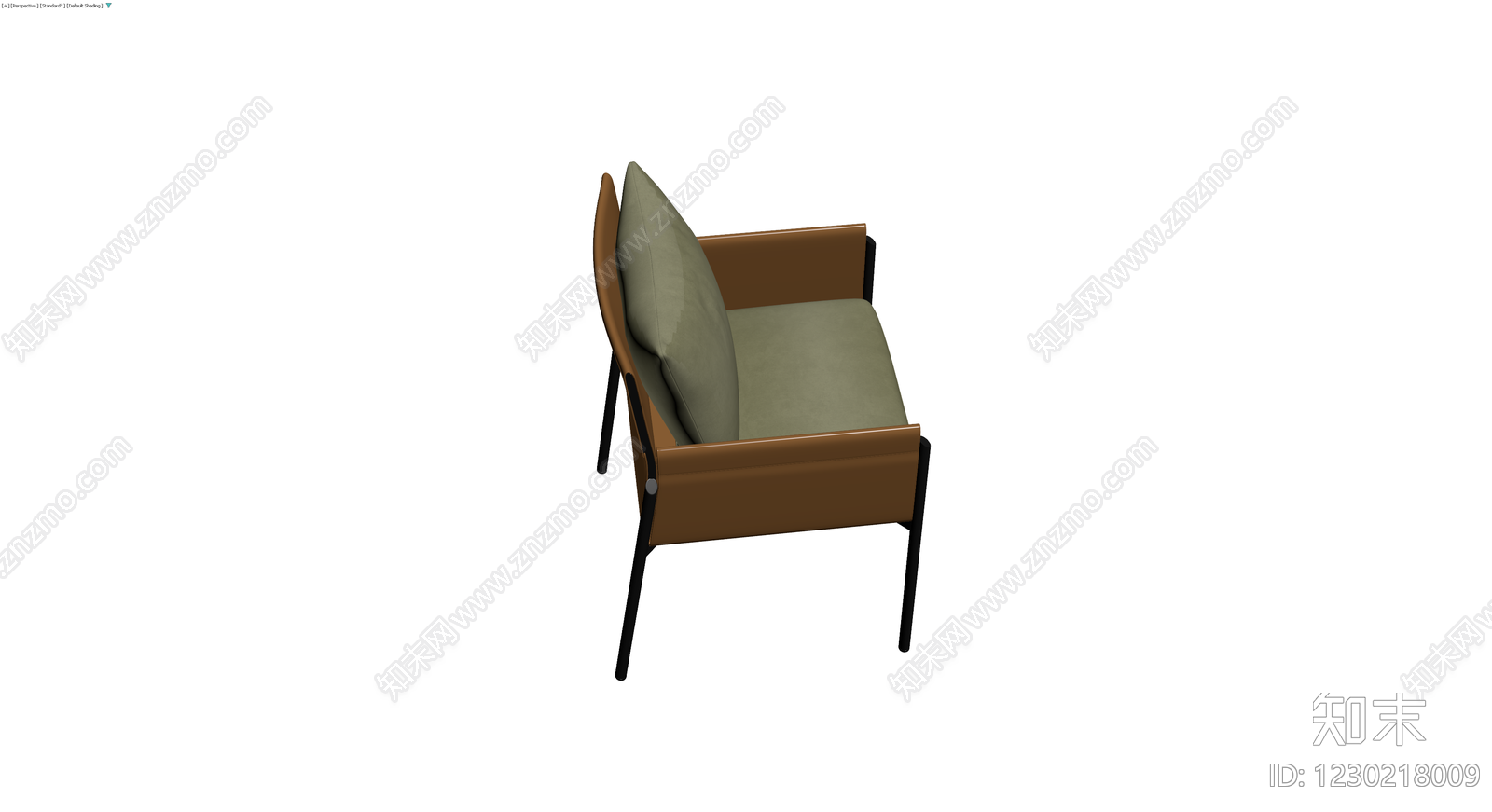现代简约棕色单人沙发椅3D模型下载【ID:1230218009】