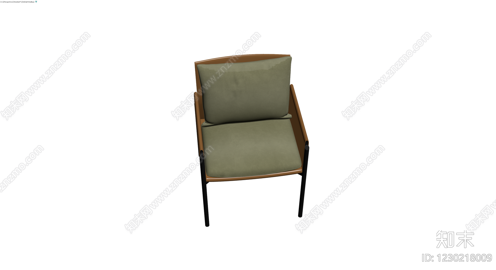 现代简约棕色单人沙发椅3D模型下载【ID:1230218009】