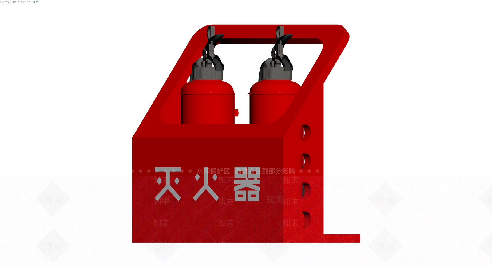 红色双罐灭火器箱3D模型下载【ID:1230672009】