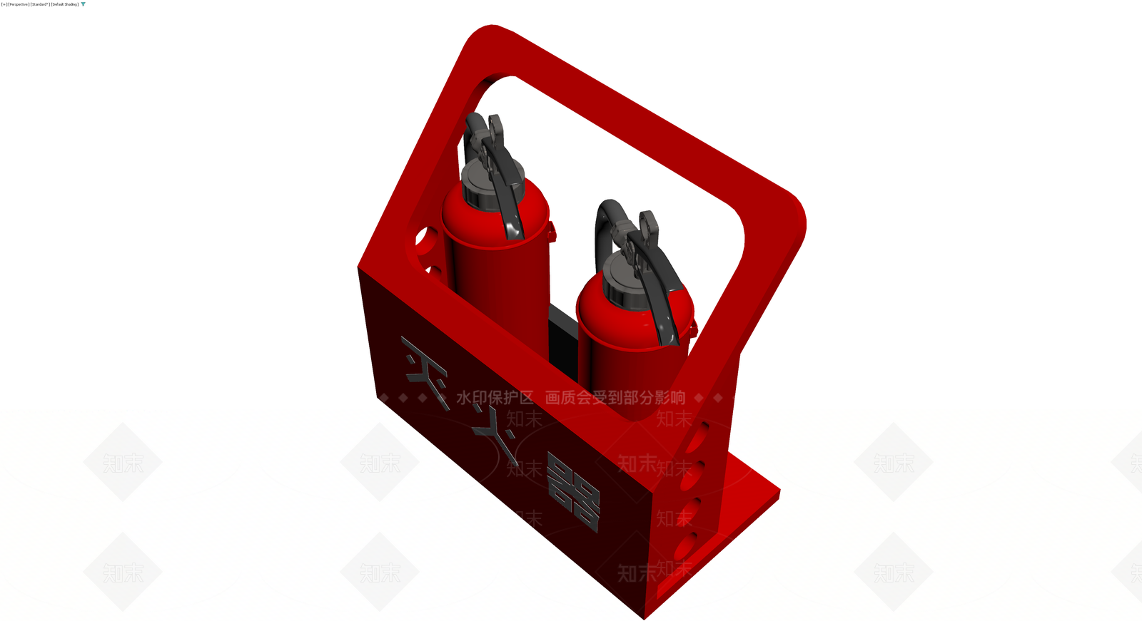 红色双罐灭火器箱3D模型下载【ID:1230672009】
