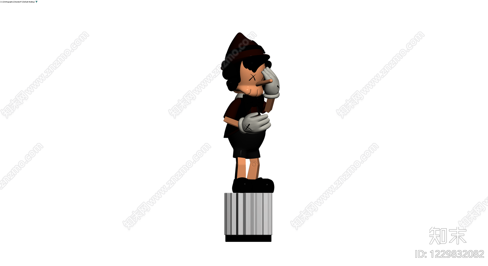 Pinocchio侦探风格雕塑3D模型下载【ID:1229832082】