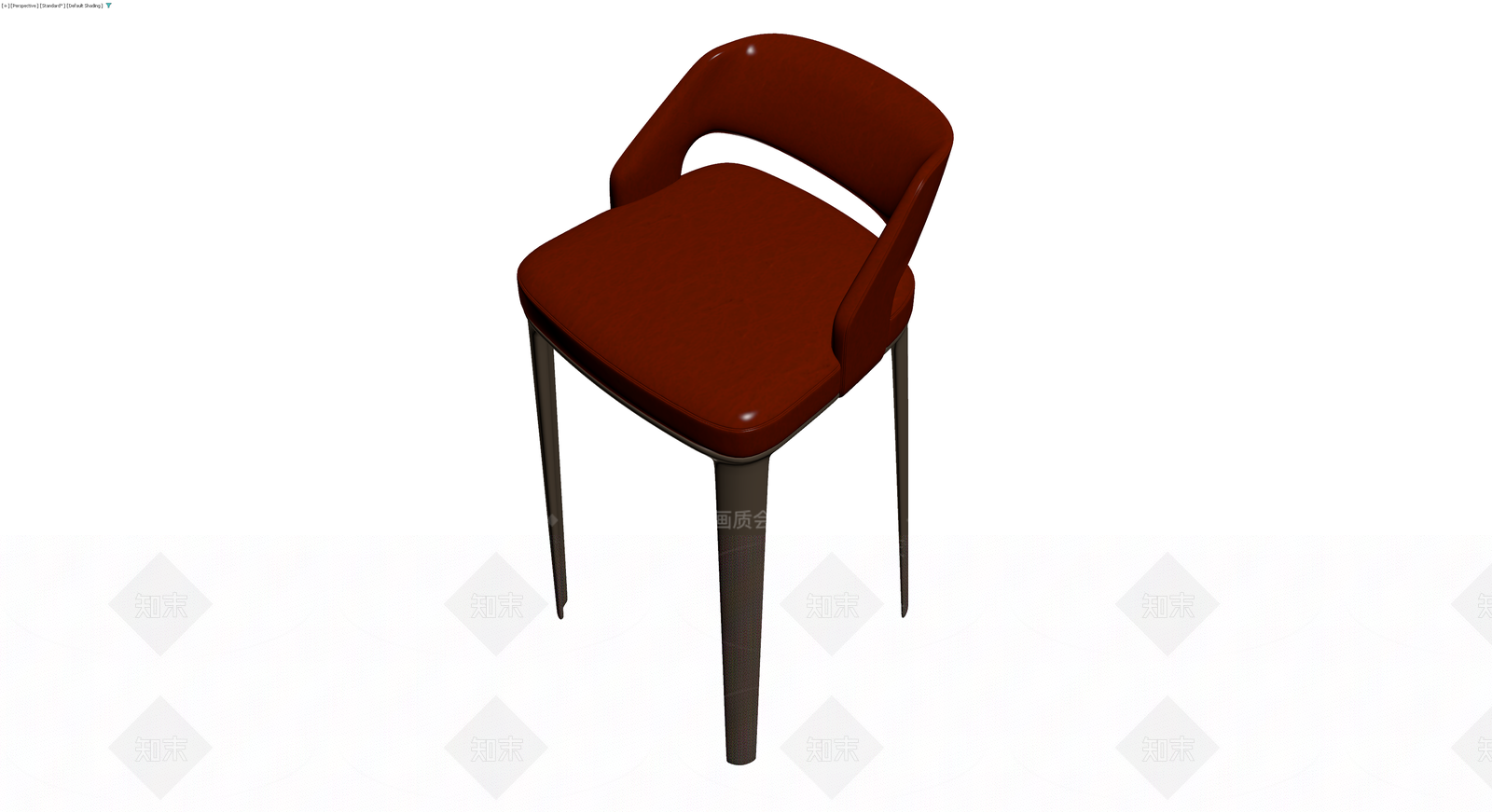 红褐色软包高脚椅3D模型下载【ID:1230140325】