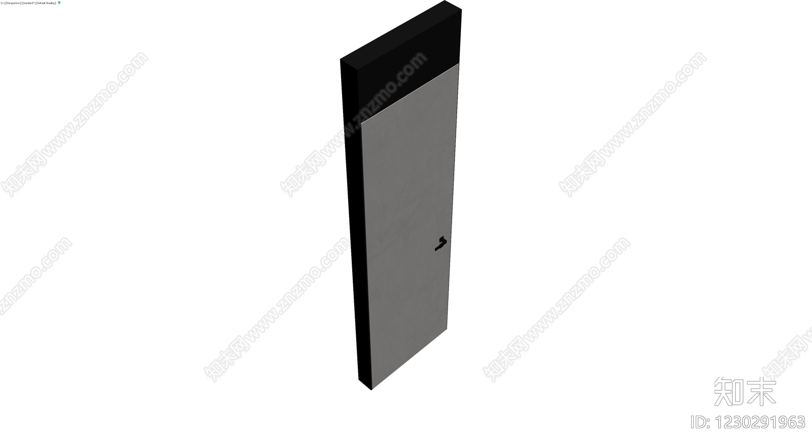 黑色单扇成品门3D模型下载【ID:1230291963】