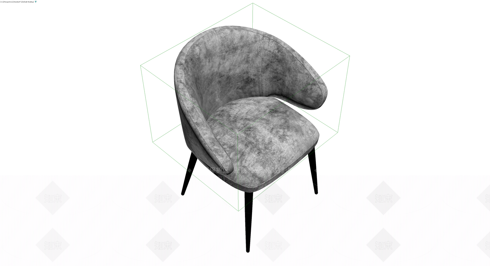 灰色布艺软包椅3D模型下载【ID:1230588592】