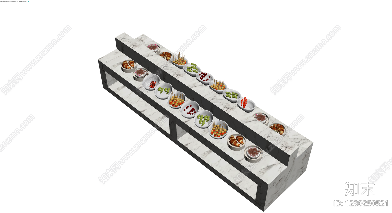 大理石展示吧台组合3D模型下载【ID:1230250521】