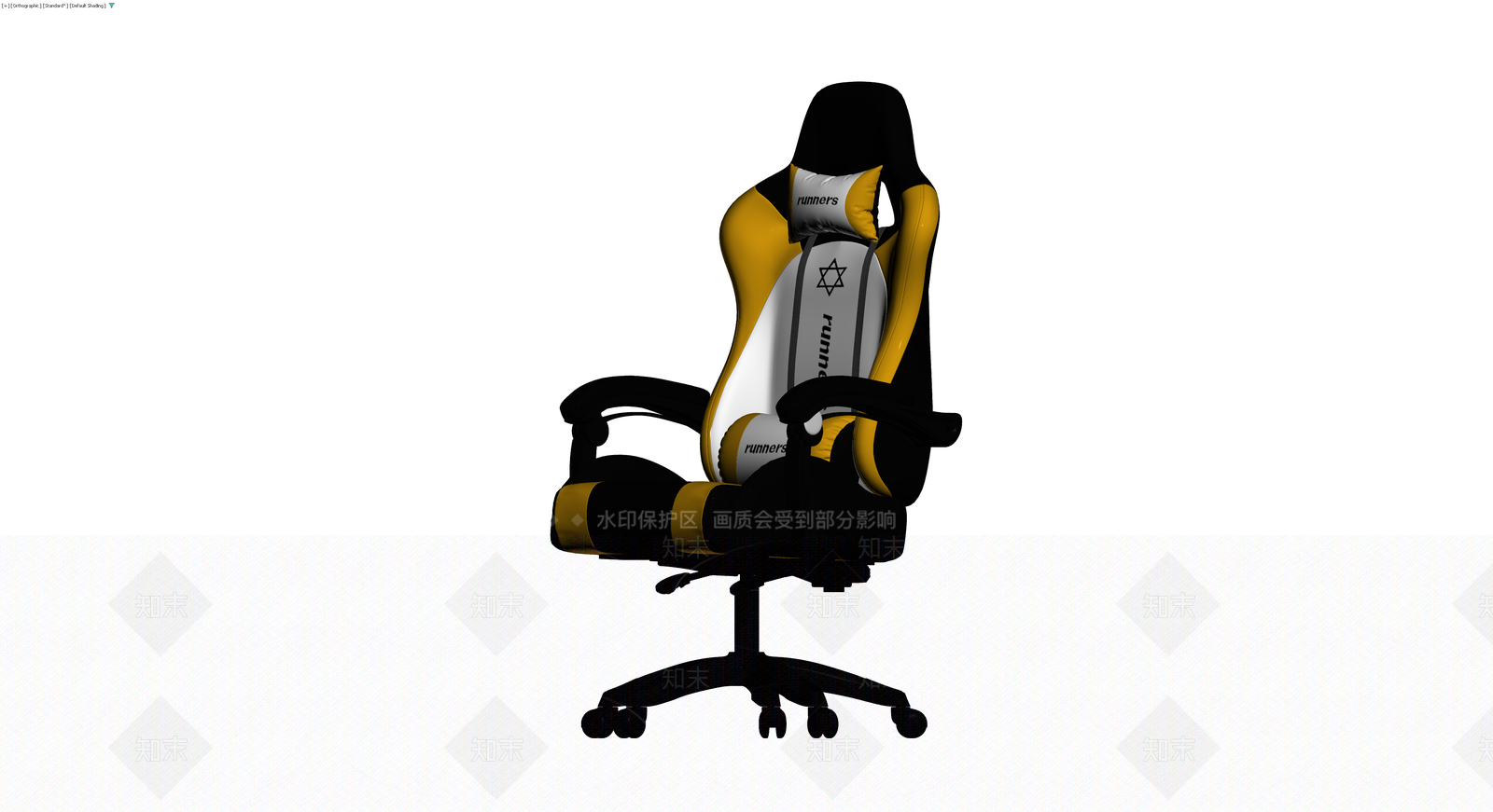 黑黄配色电竞椅3D模型下载【ID:1229908511】