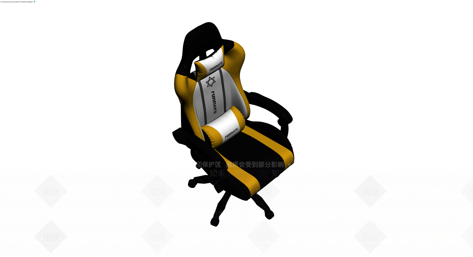 黑黄配色电竞椅3D模型下载【ID:1229908511】