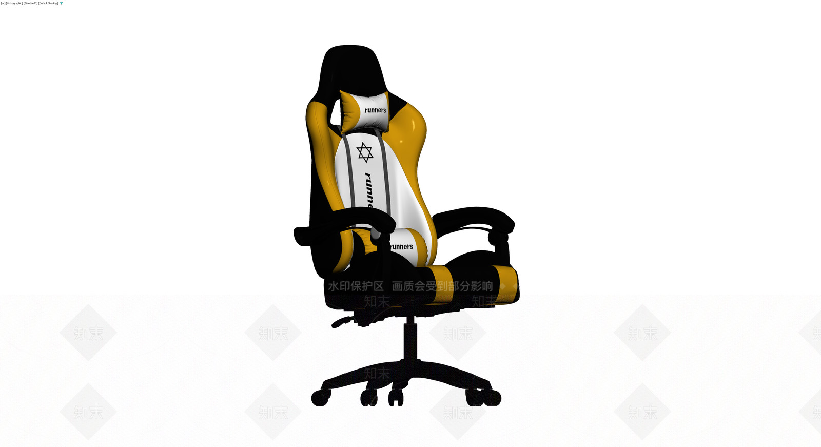 黑黄配色电竞椅3D模型下载【ID:1229908511】