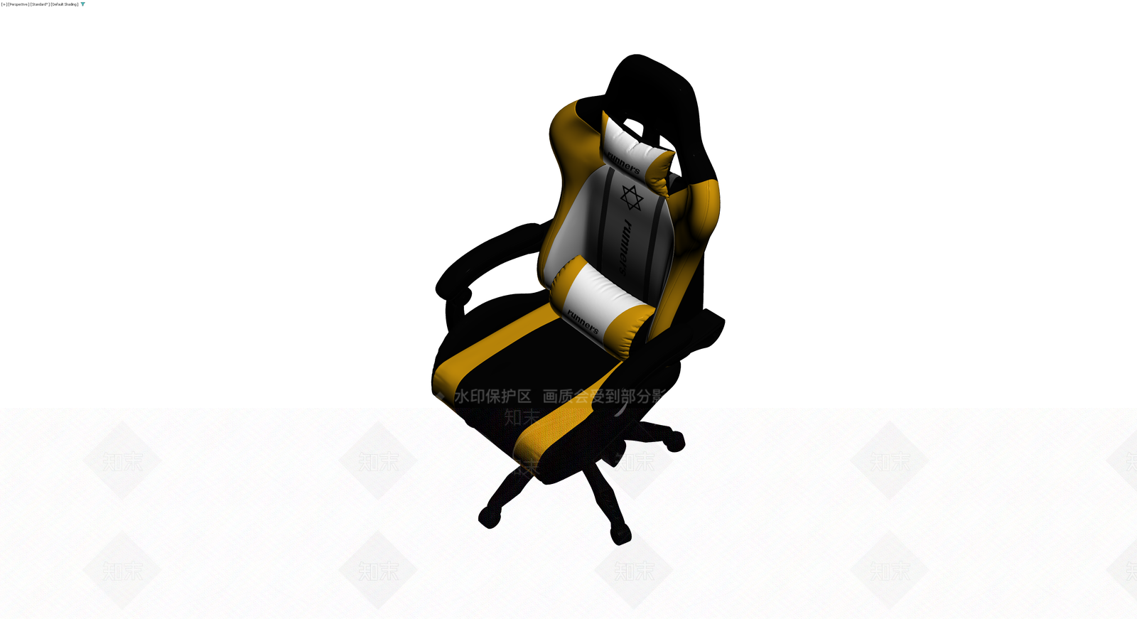 黑黄配色电竞椅3D模型下载【ID:1229908511】