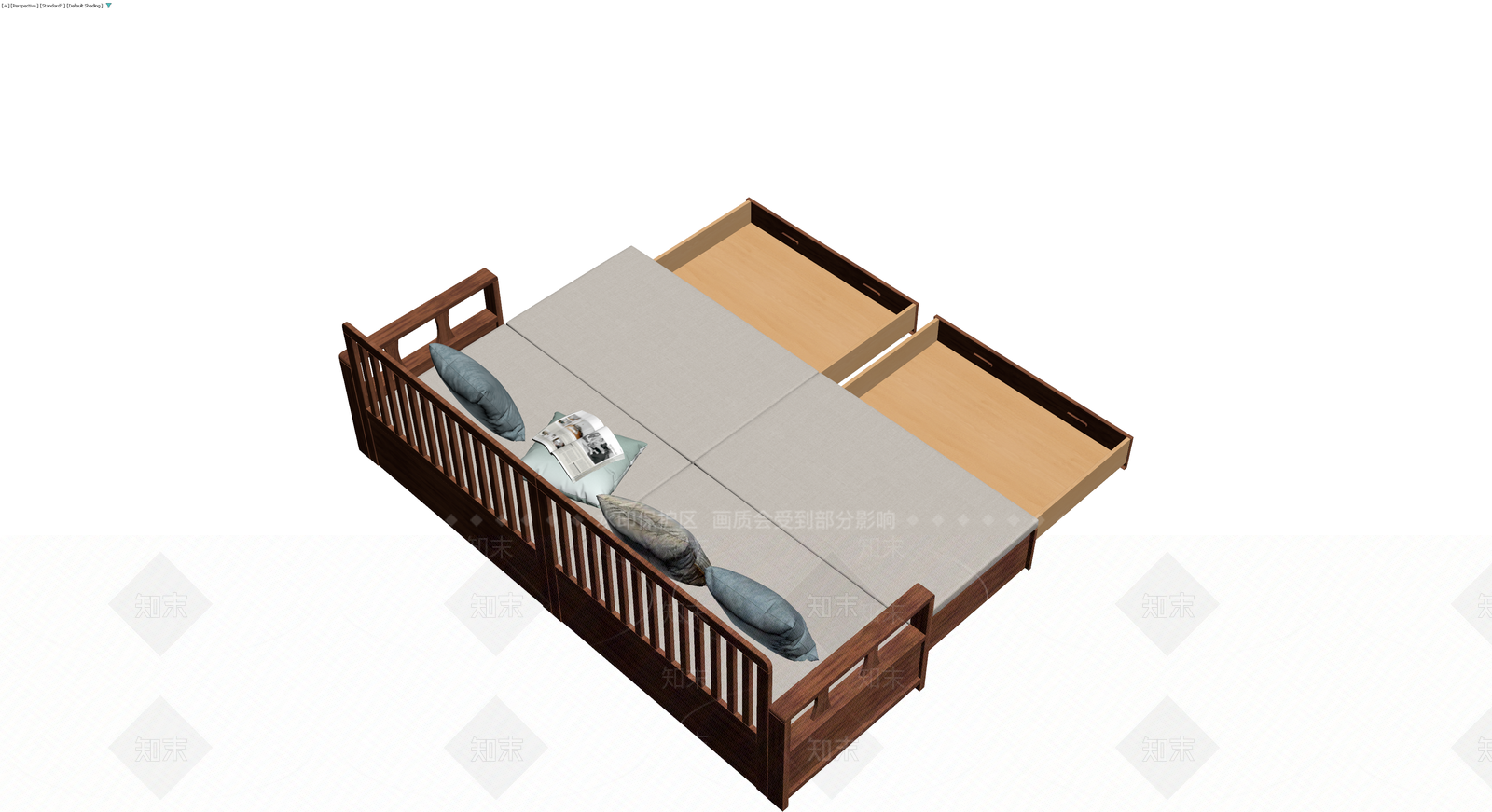 木质储物沙发床模型3D模型下载【ID:1229846976】