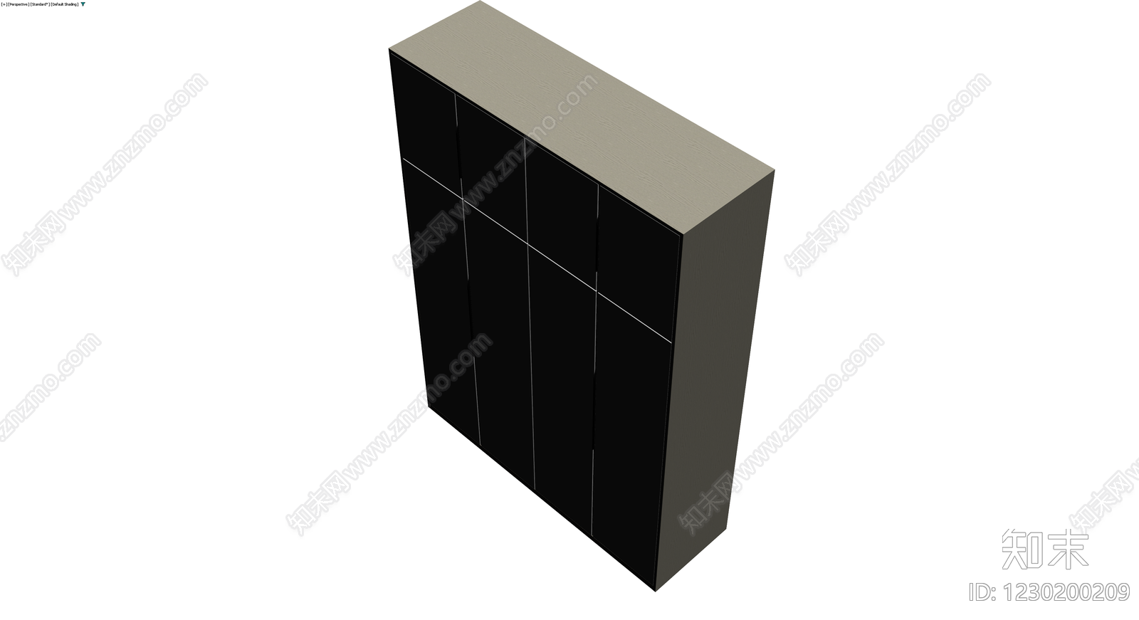 四门组合储物柜3D模型下载【ID:1230200209】