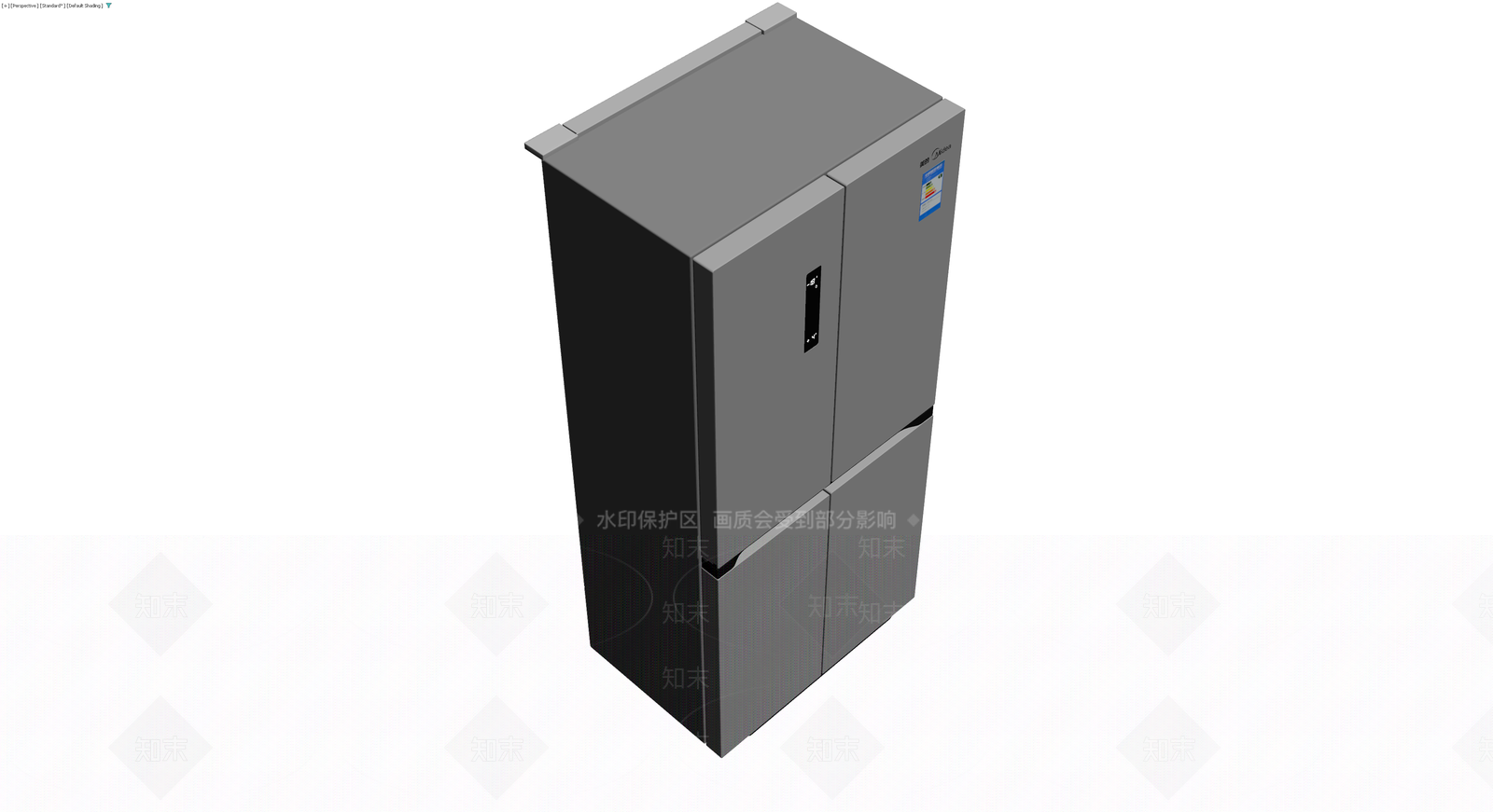 美的四门冰箱灰模3D模型下载【ID:1230186962】