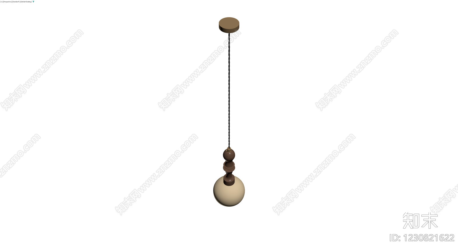 复古木质吊灯3D模型下载【ID:1230821622】