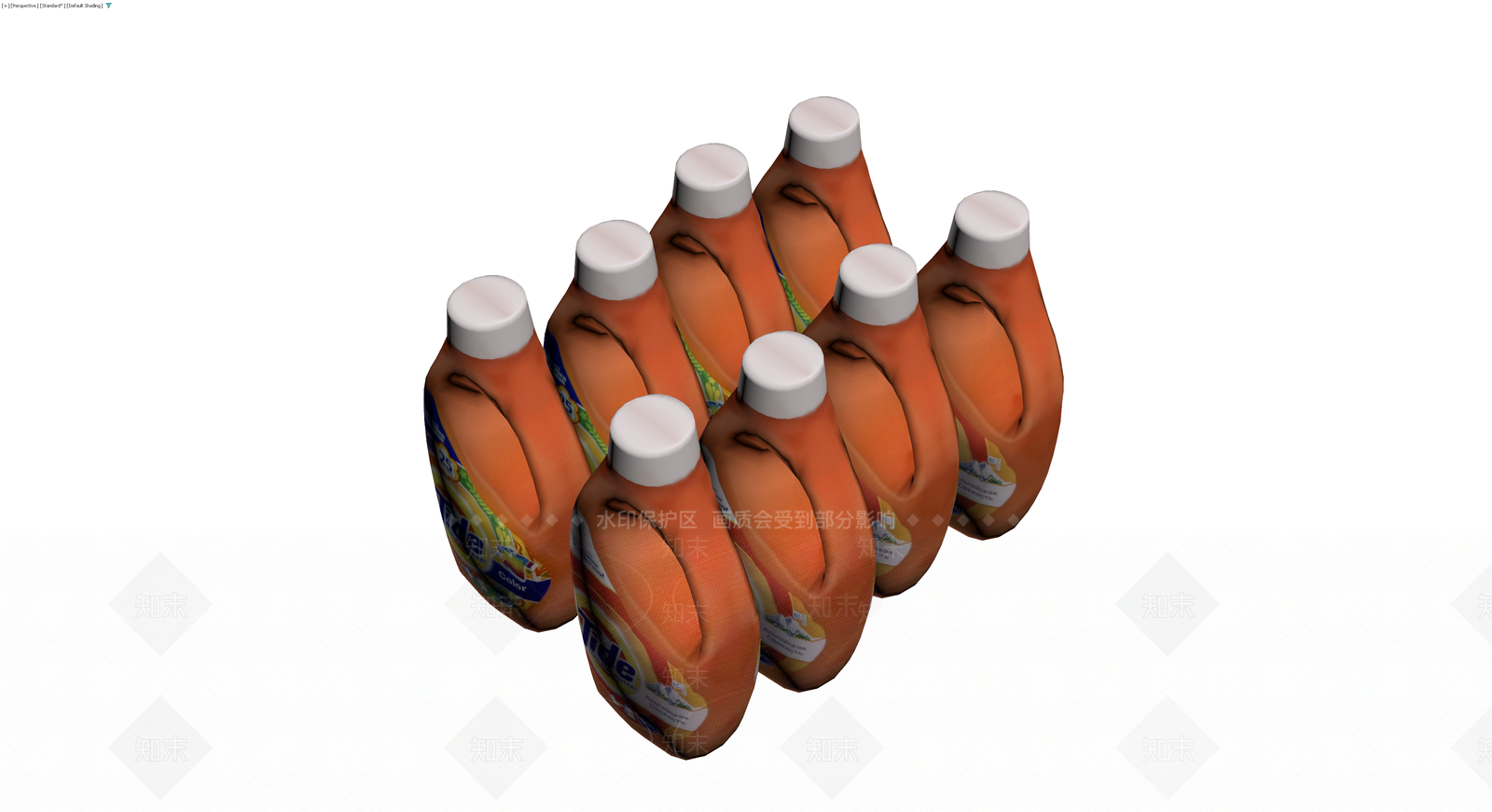 橙色Tide洗衣液多瓶装3D模型下载【ID:1230347872】