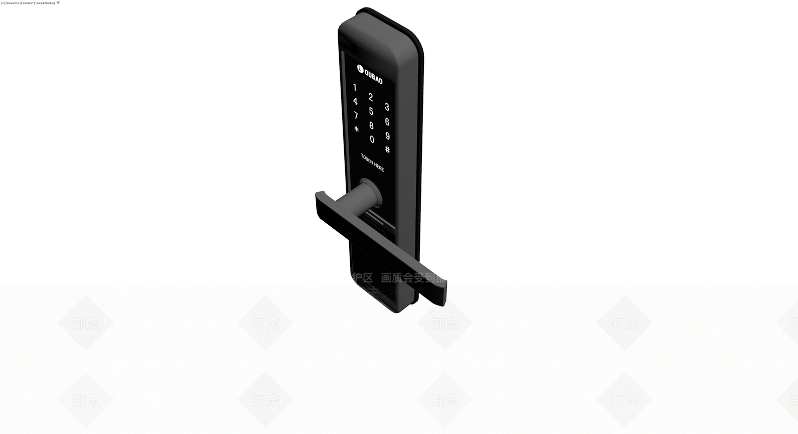 智能指纹门锁3D模型下载【ID:1229993936】