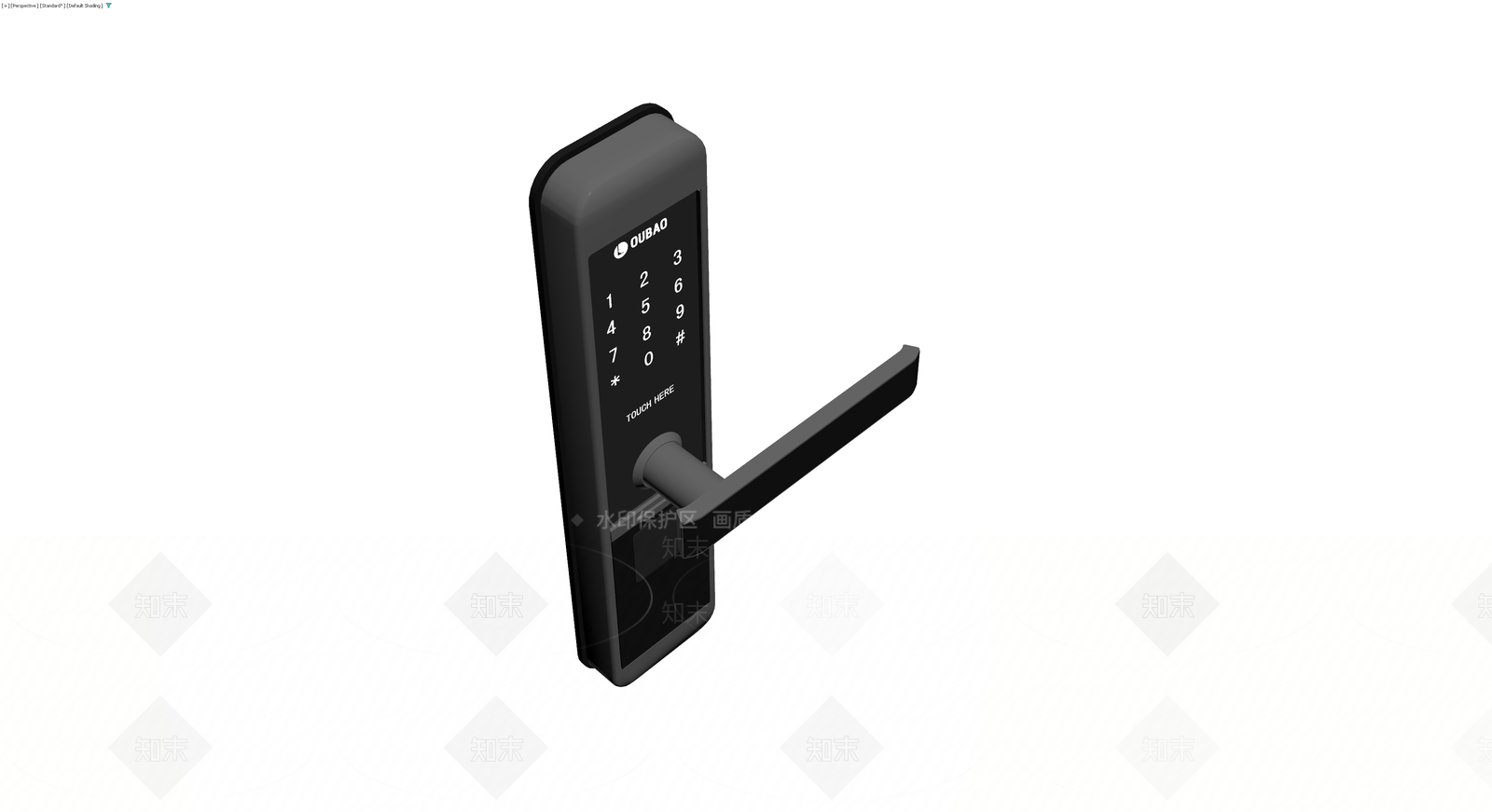 智能指纹门锁3D模型下载【ID:1229993936】