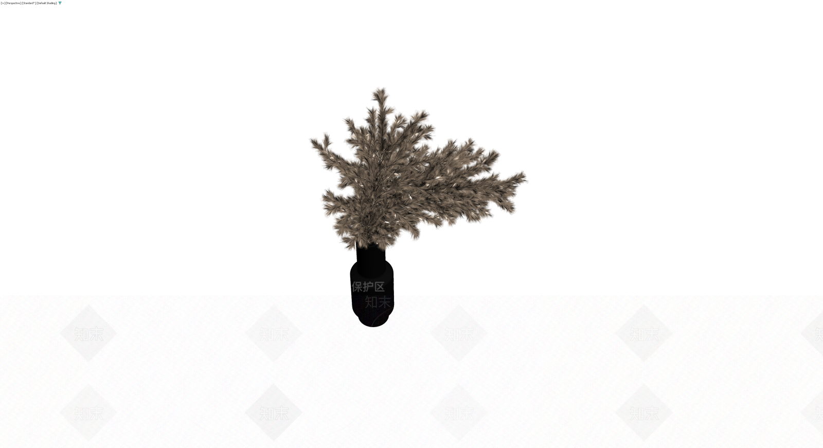 黑色花瓶插干草3D模型下载【ID:1230386067】