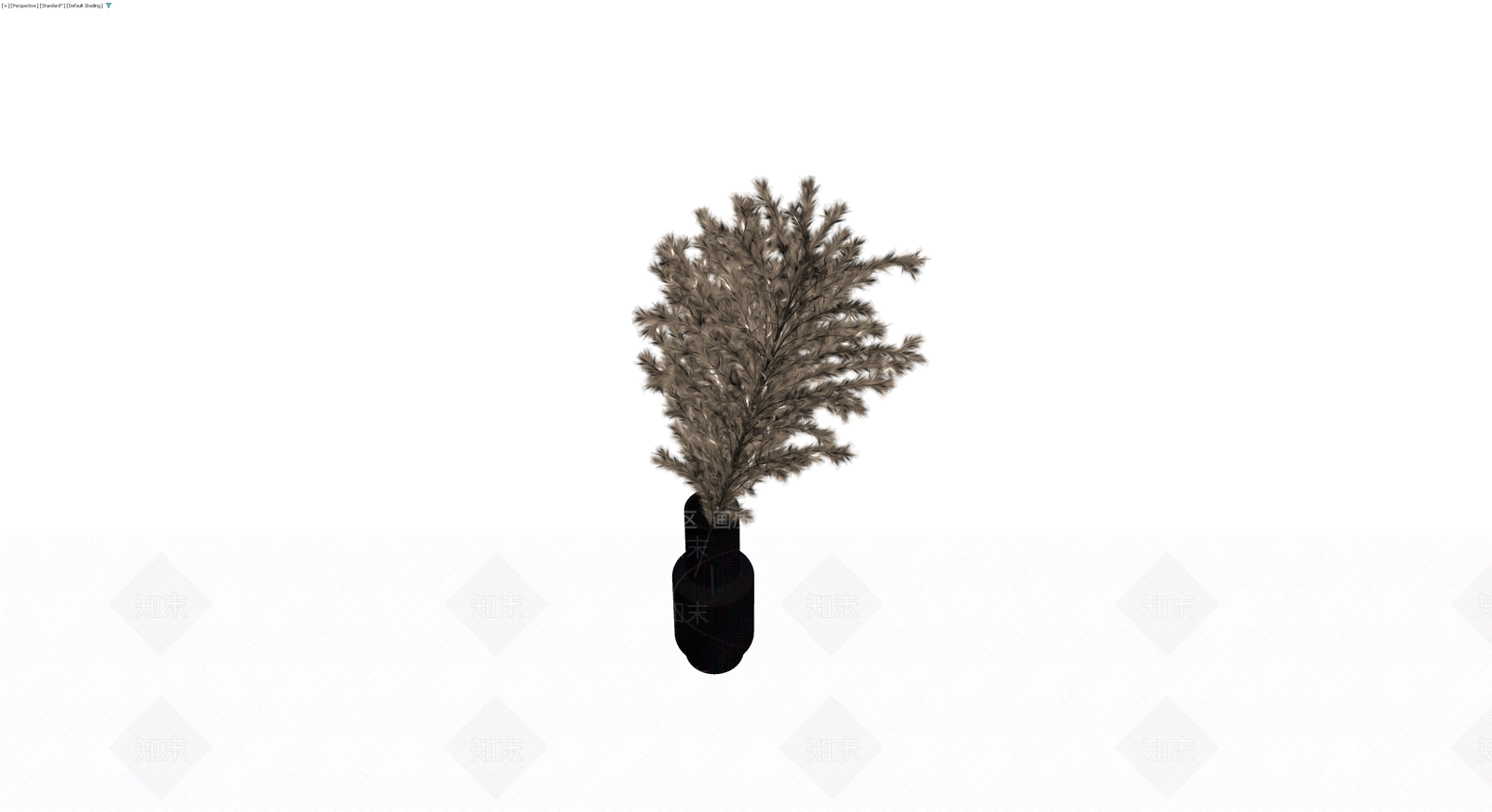 黑色花瓶插干草3D模型下载【ID:1230386067】