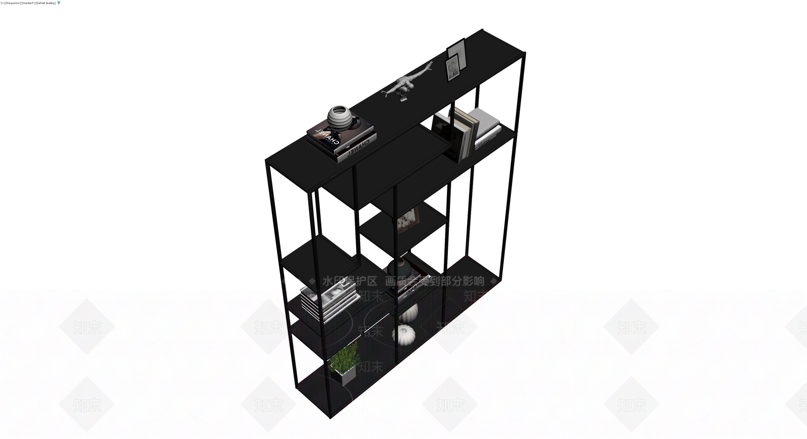 黑色金属置物架组合3D模型下载【ID:1229922182】