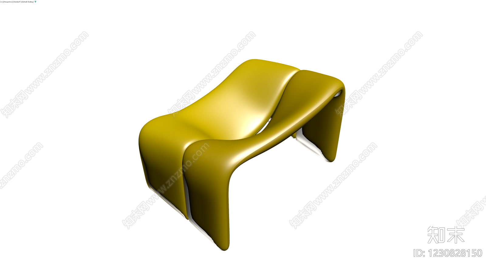 金色流线型休闲椅3D模型下载【ID:1230828150】