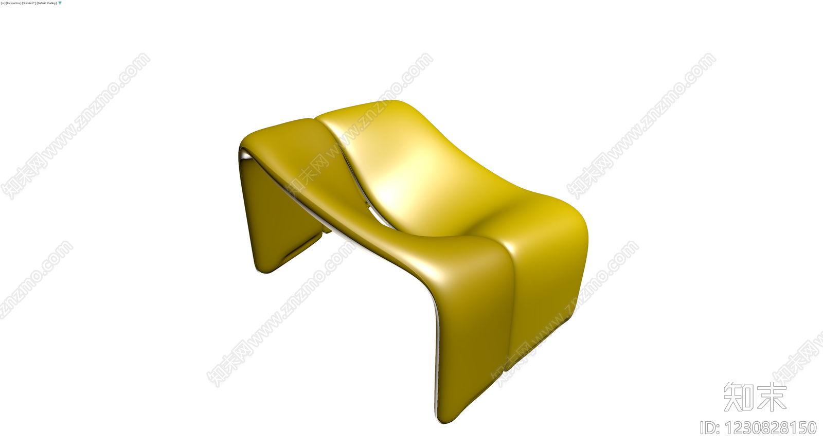 金色流线型休闲椅3D模型下载【ID:1230828150】