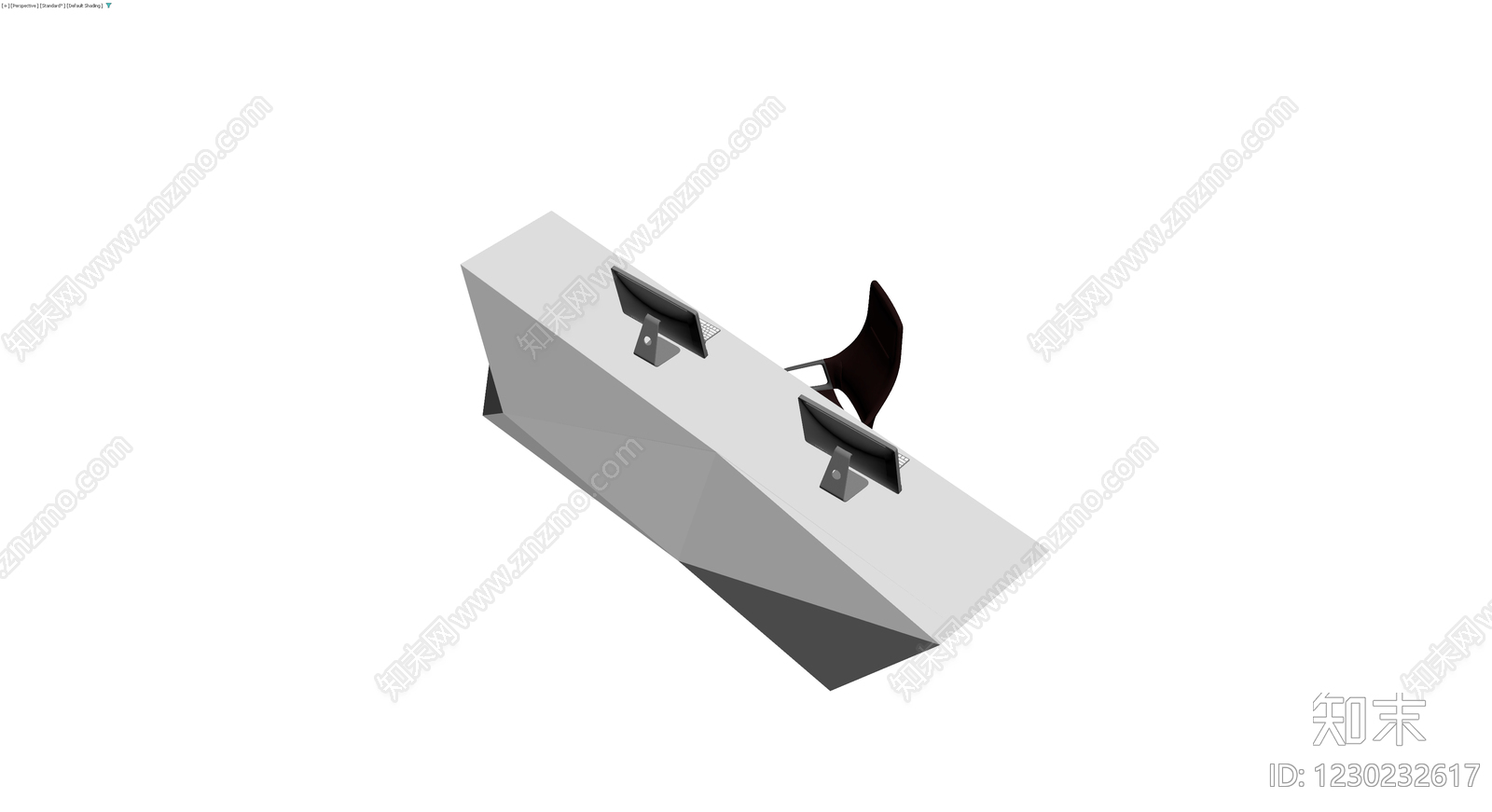 现代几何造型前台桌3D模型下载【ID:1230232617】