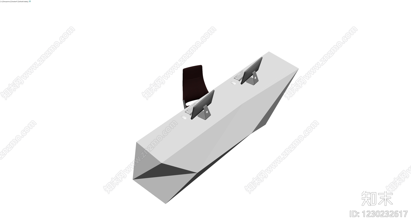 现代几何造型前台桌3D模型下载【ID:1230232617】