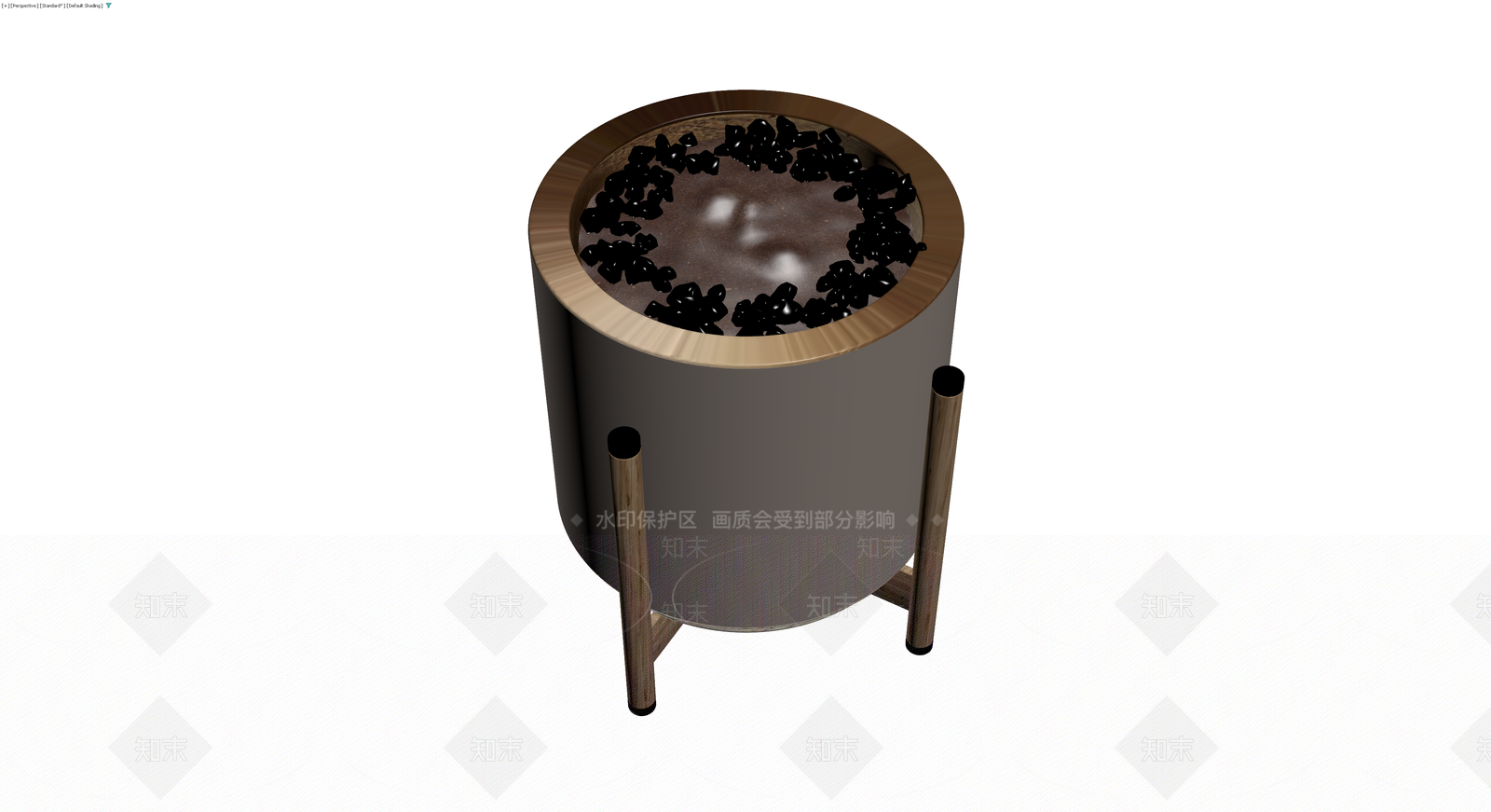 木质底座黑色圆柱炉具3D模型下载【ID:1229863828】