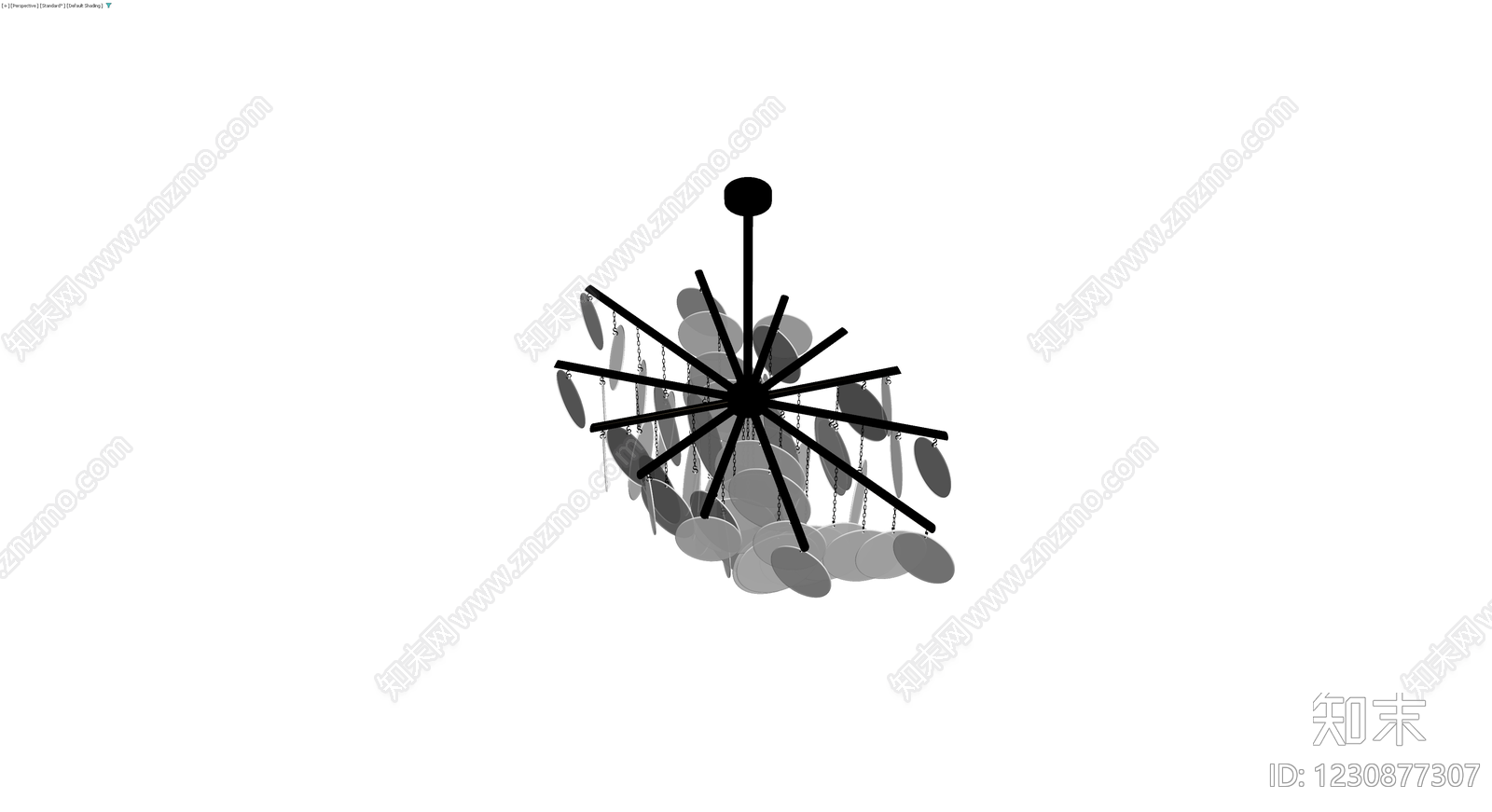 现代叶片吊灯模型3D模型下载【ID:1230877307】