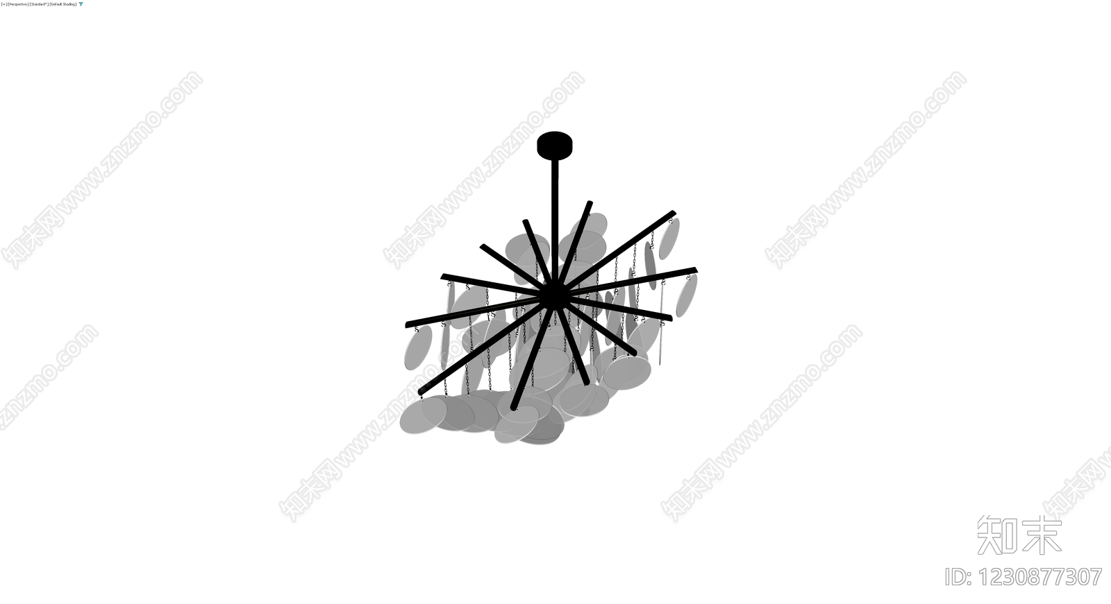 现代叶片吊灯模型3D模型下载【ID:1230877307】