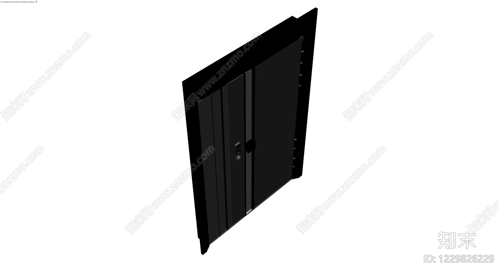 黑色电子防盗门模型3D模型下载【ID:1229826229】