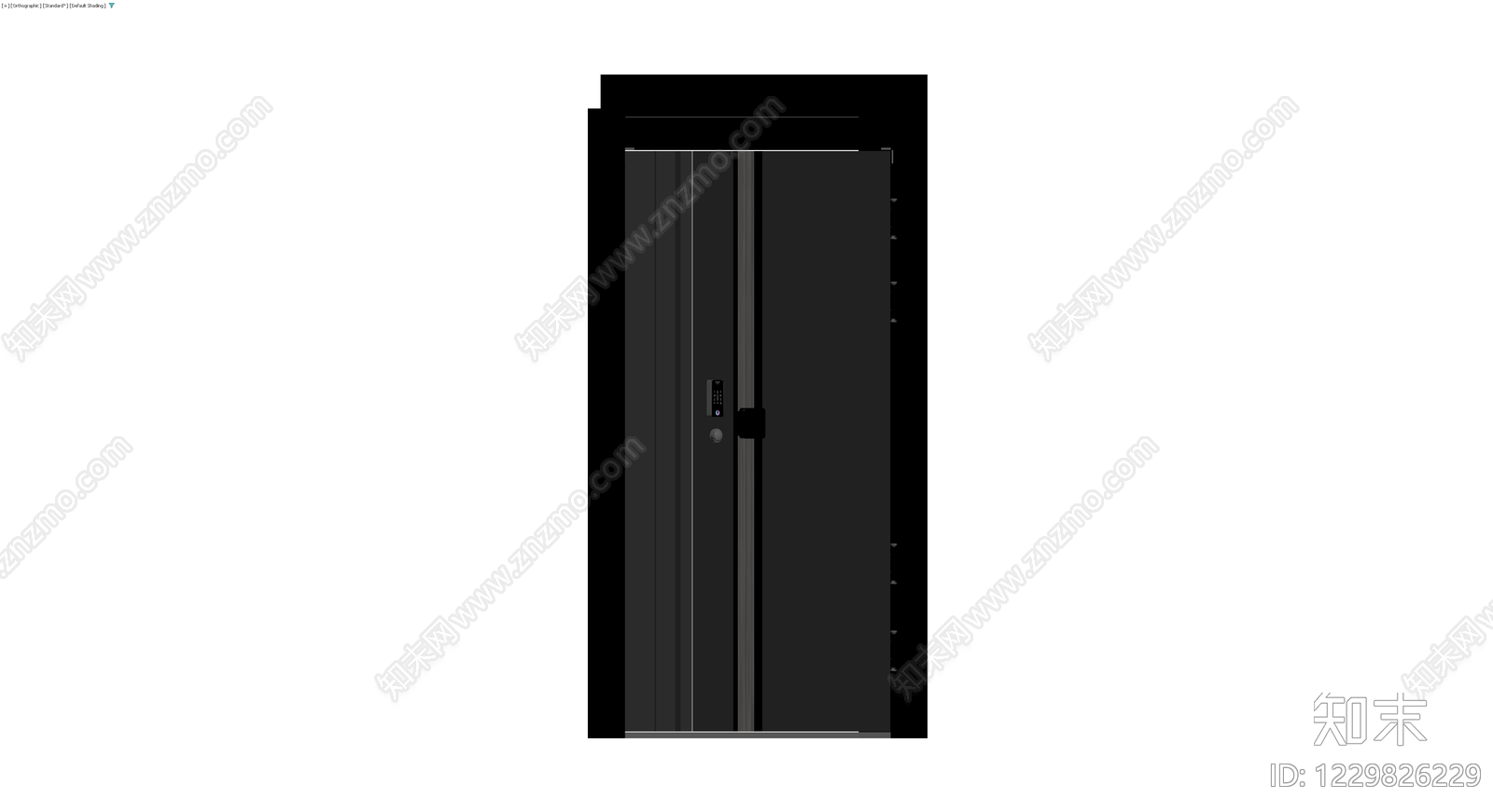黑色电子防盗门模型3D模型下载【ID:1229826229】