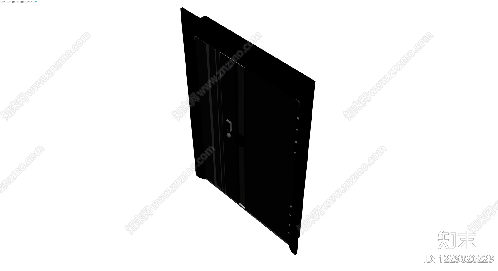黑色电子防盗门模型3D模型下载【ID:1229826229】