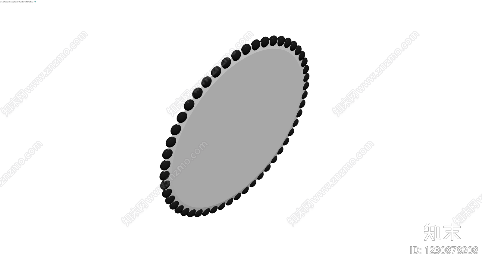黑珠椭圆装饰镜3D模型下载【ID:1230878208】