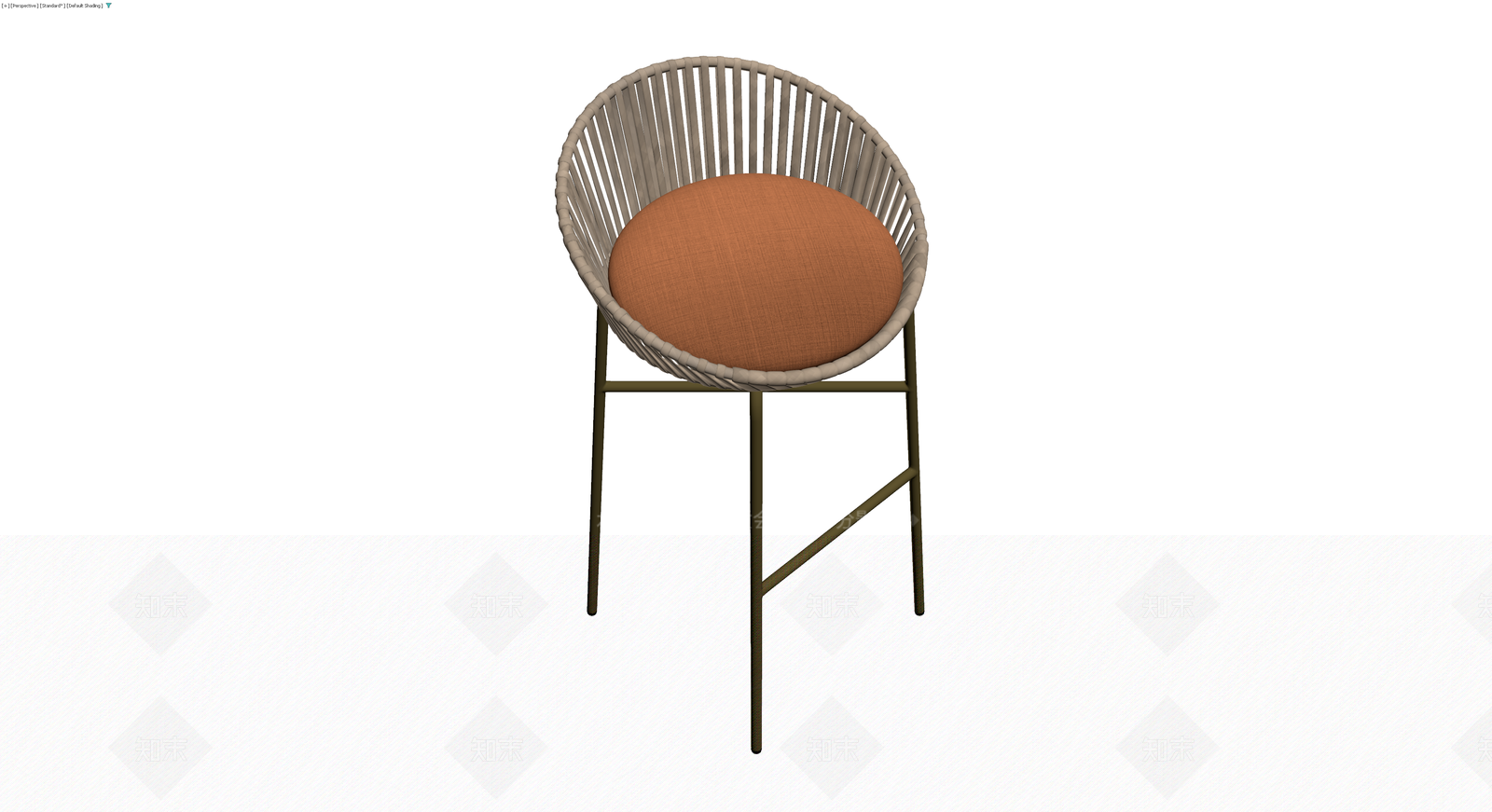 编织座面金属高脚椅3D模型下载【ID:1230608528】