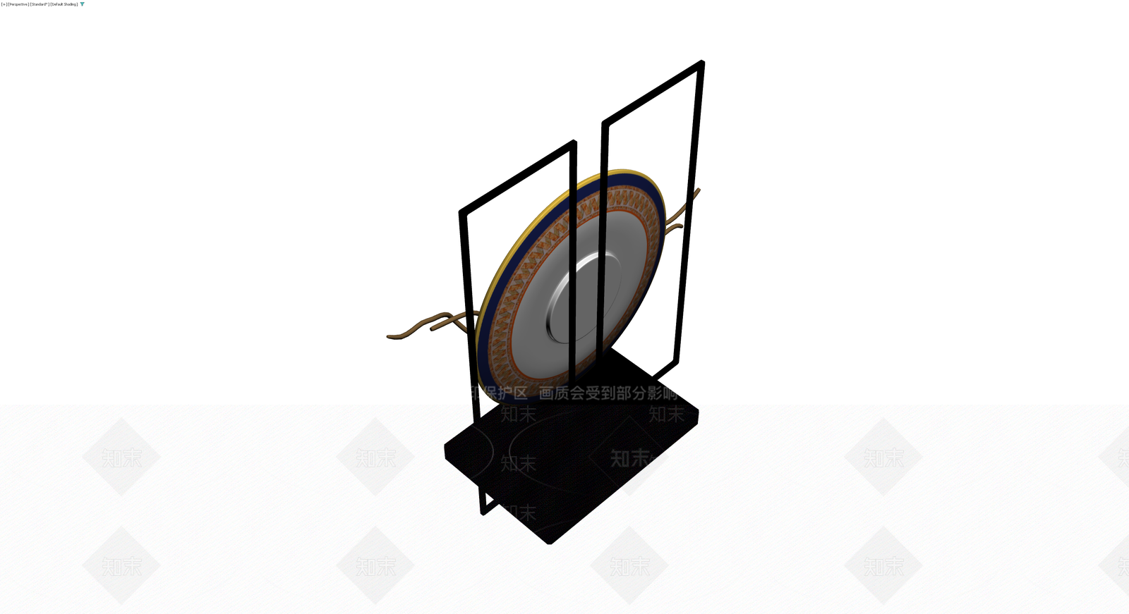装饰盘与枯枝雕塑摆件3D模型下载【ID:1230005090】