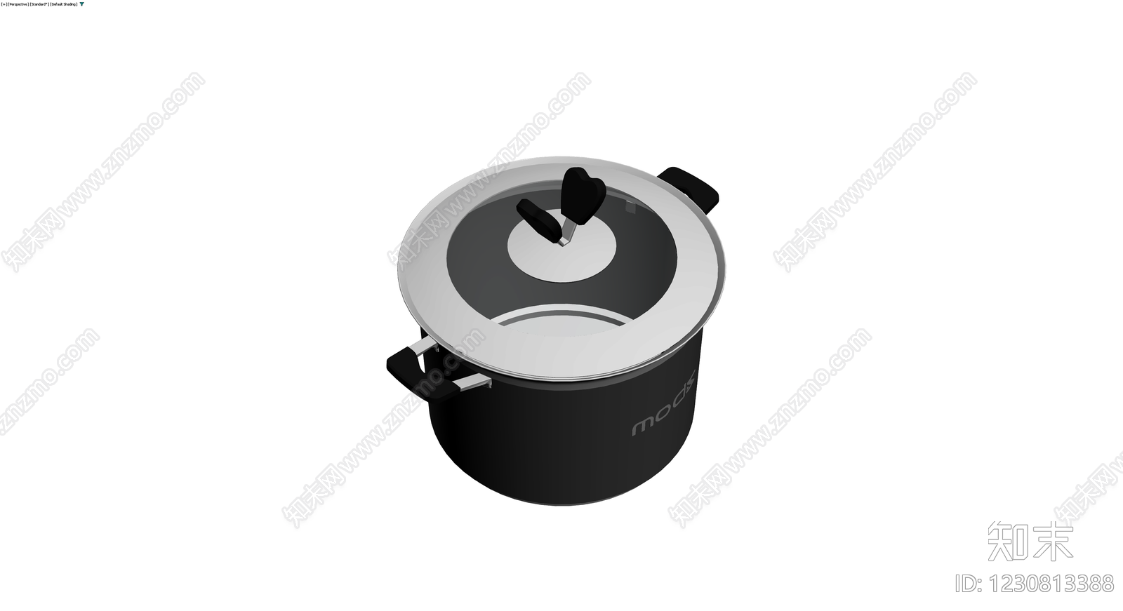 黑色压力锅具3D模型下载【ID:1230813388】