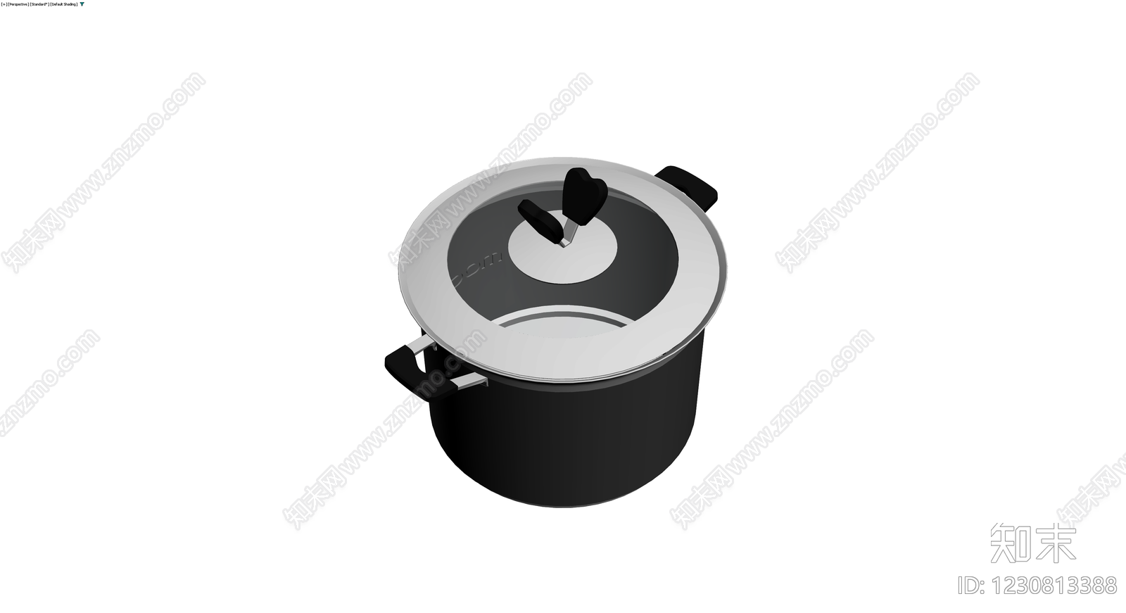 黑色压力锅具3D模型下载【ID:1230813388】