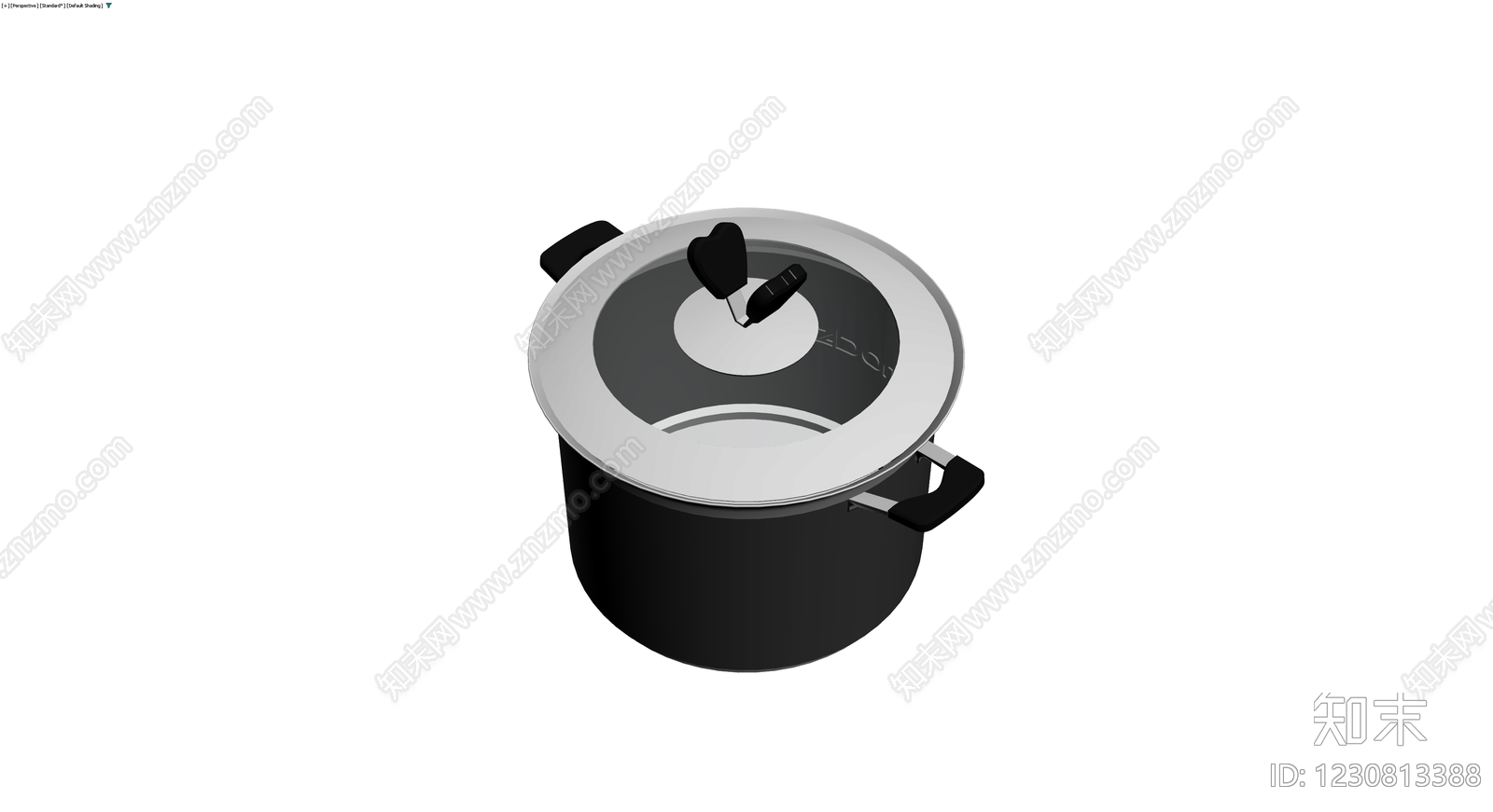 黑色压力锅具3D模型下载【ID:1230813388】