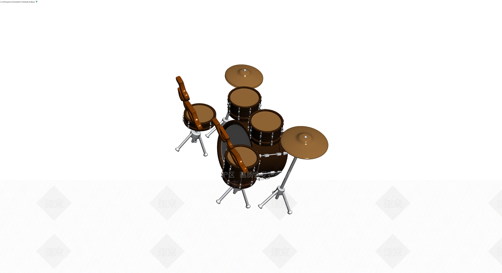 棕色鼓组模型3D模型下载【ID:1229990764】