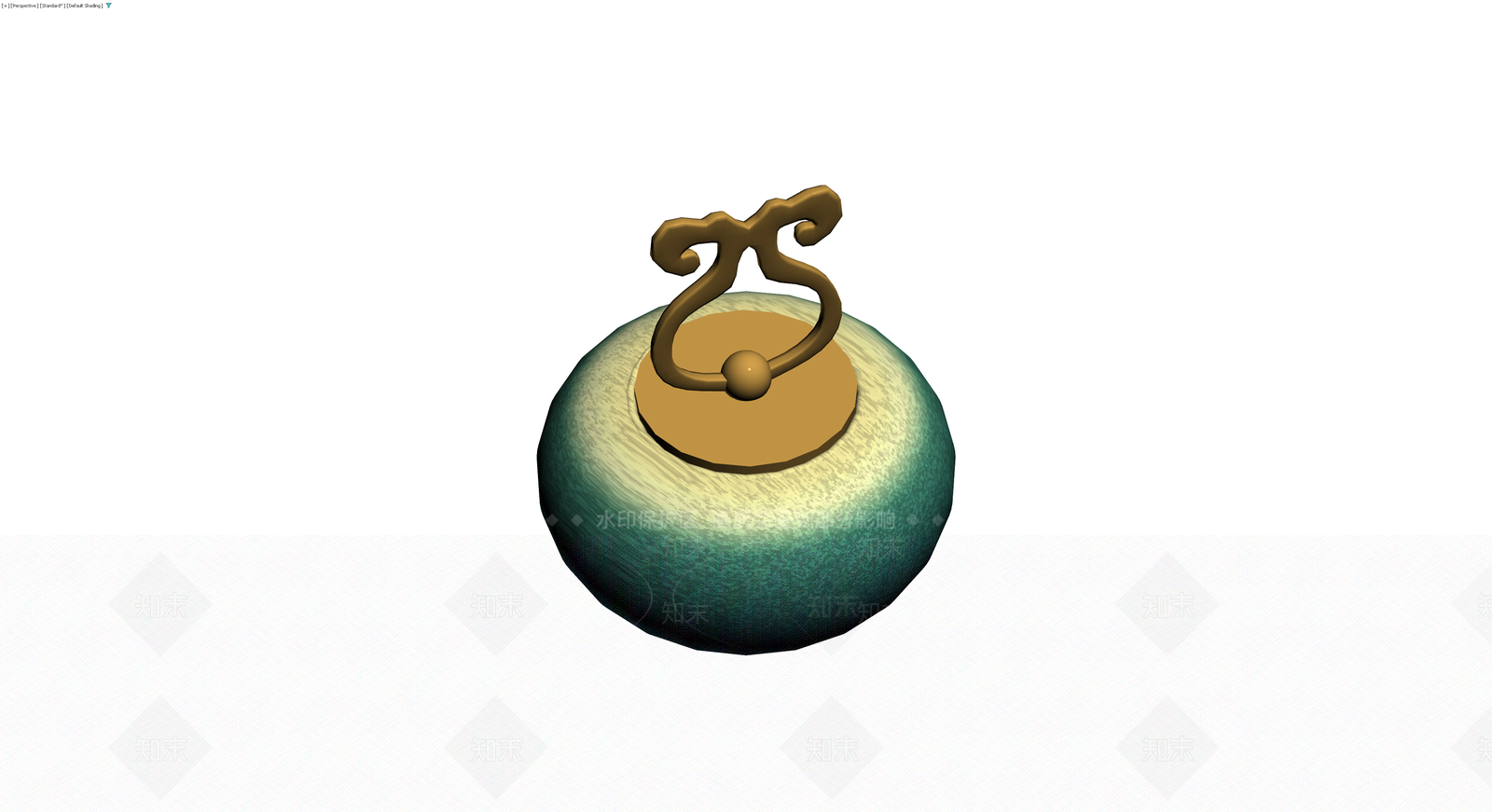 青釉金扣瓷罐3D模型下载【ID:1230395268】