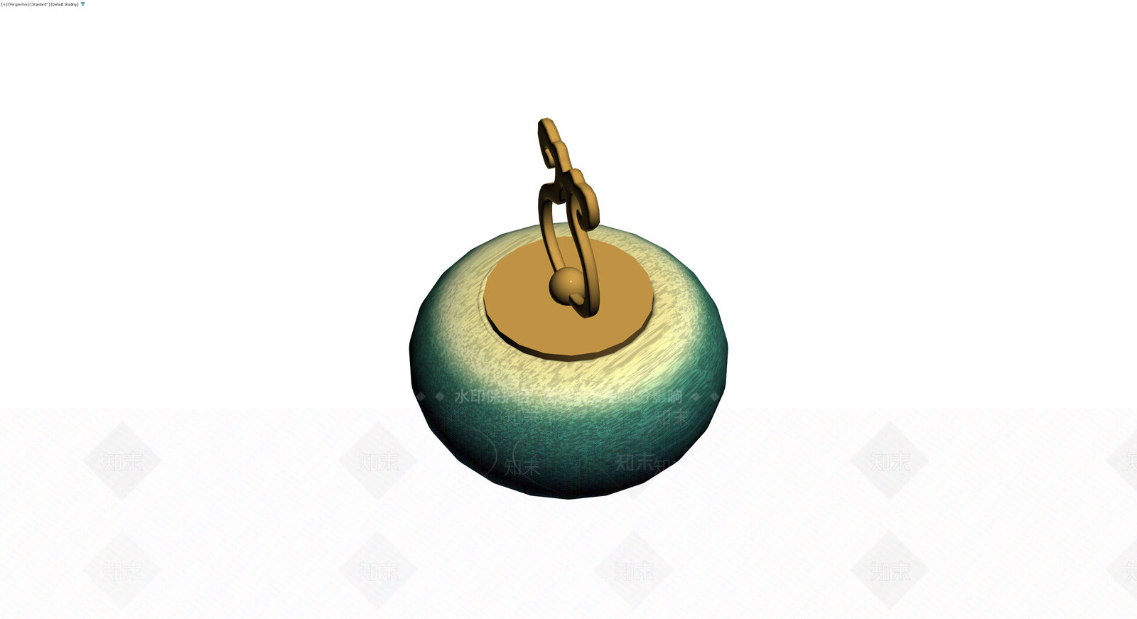 青釉金扣瓷罐3D模型下载【ID:1230395268】