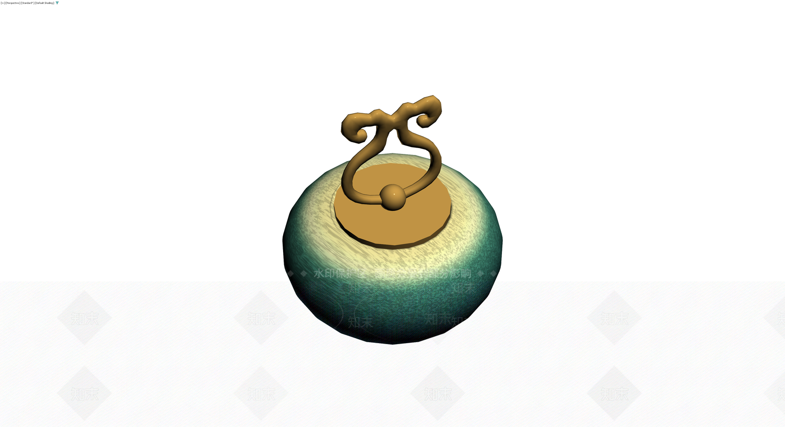 青釉金扣瓷罐3D模型下载【ID:1230395268】