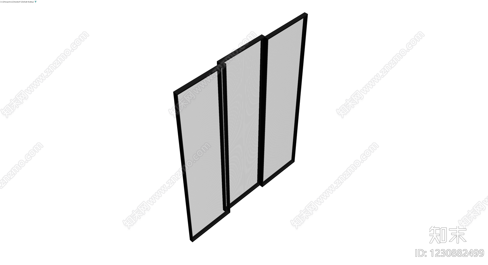 三折屏风隔断3D模型下载【ID:1230882499】