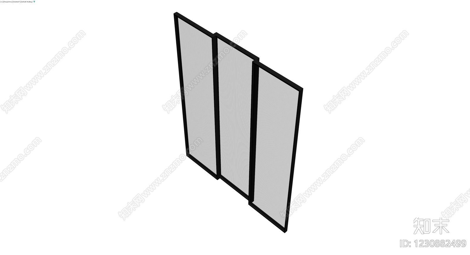 三折屏风隔断3D模型下载【ID:1230882499】