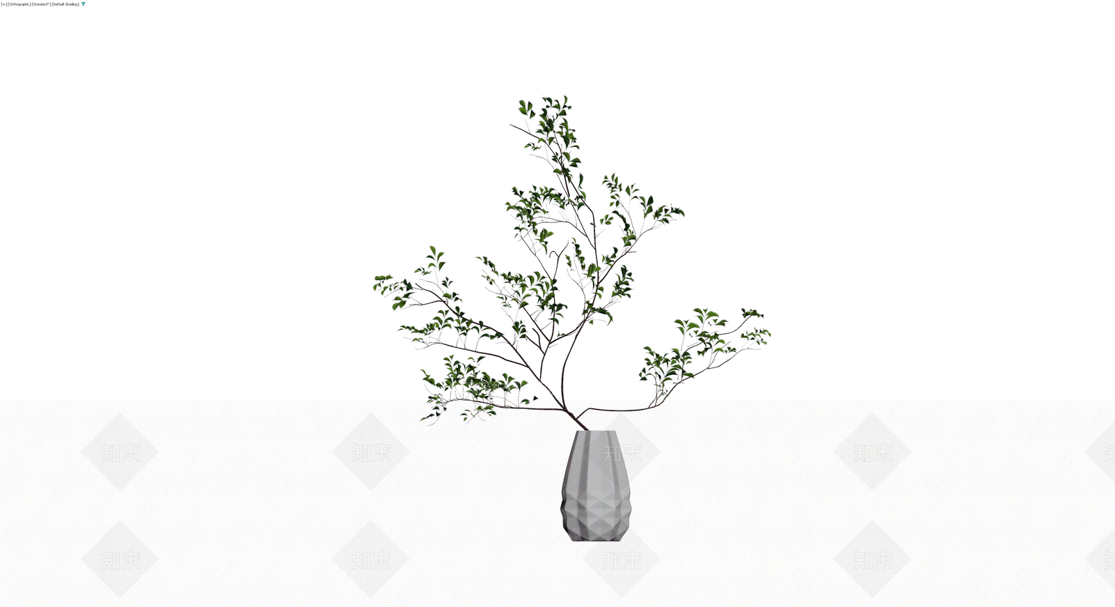 几何花瓶配绿植3D模型下载【ID:1229886491】