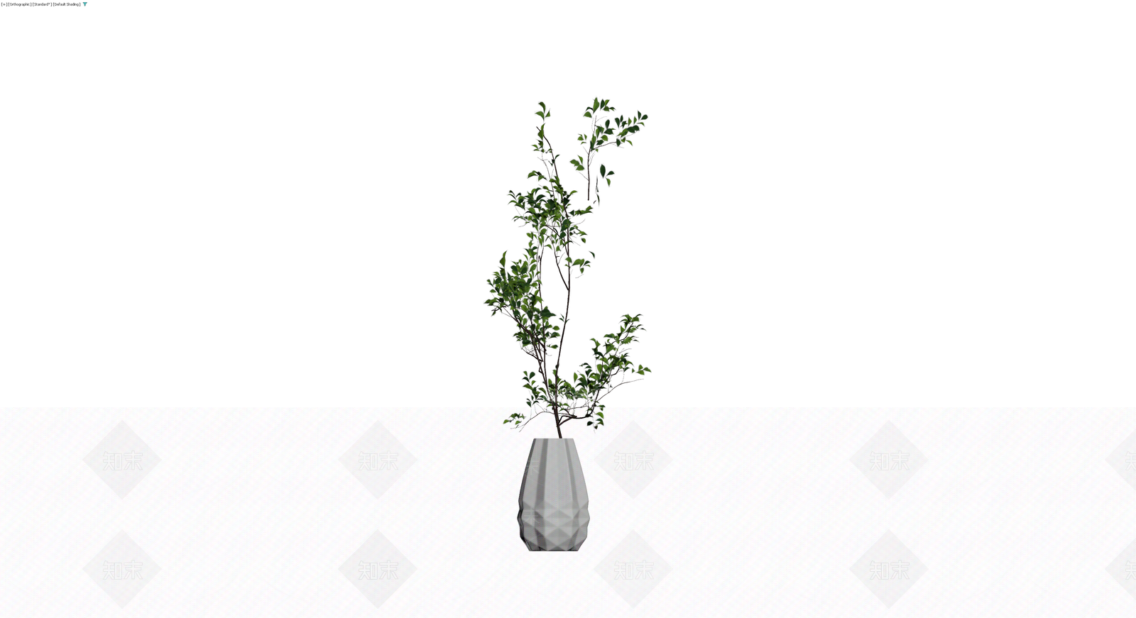 几何花瓶配绿植3D模型下载【ID:1229886491】