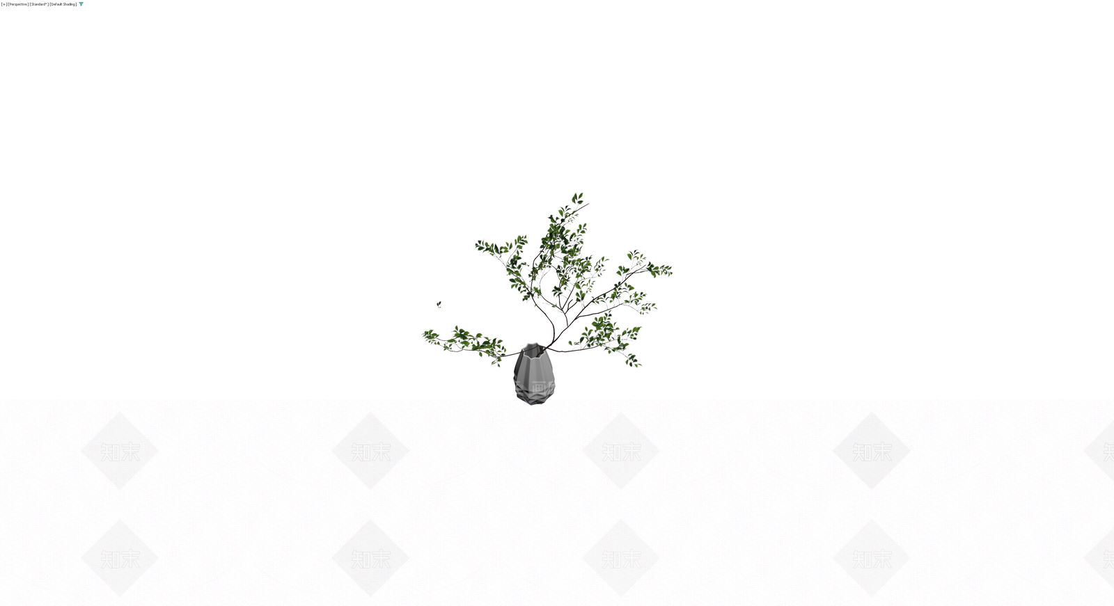 几何花瓶配绿植3D模型下载【ID:1229886491】