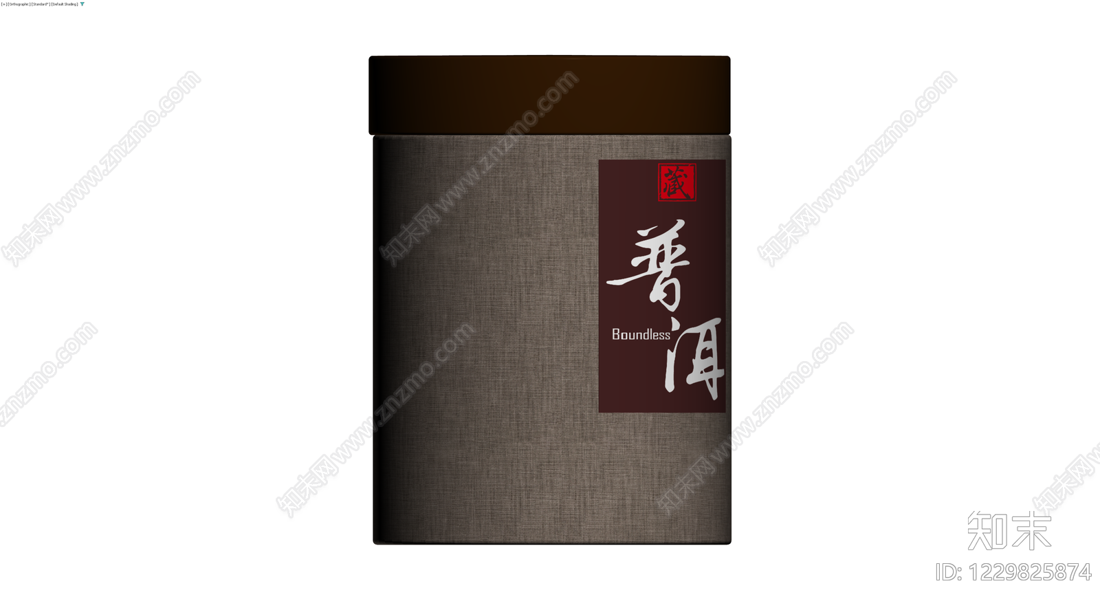 圆柱形茶叶罐3D模型下载【ID:1229825874】