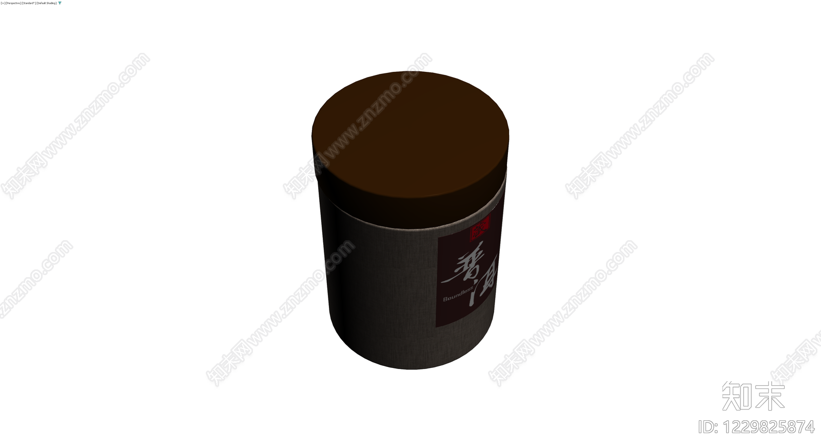 圆柱形茶叶罐3D模型下载【ID:1229825874】